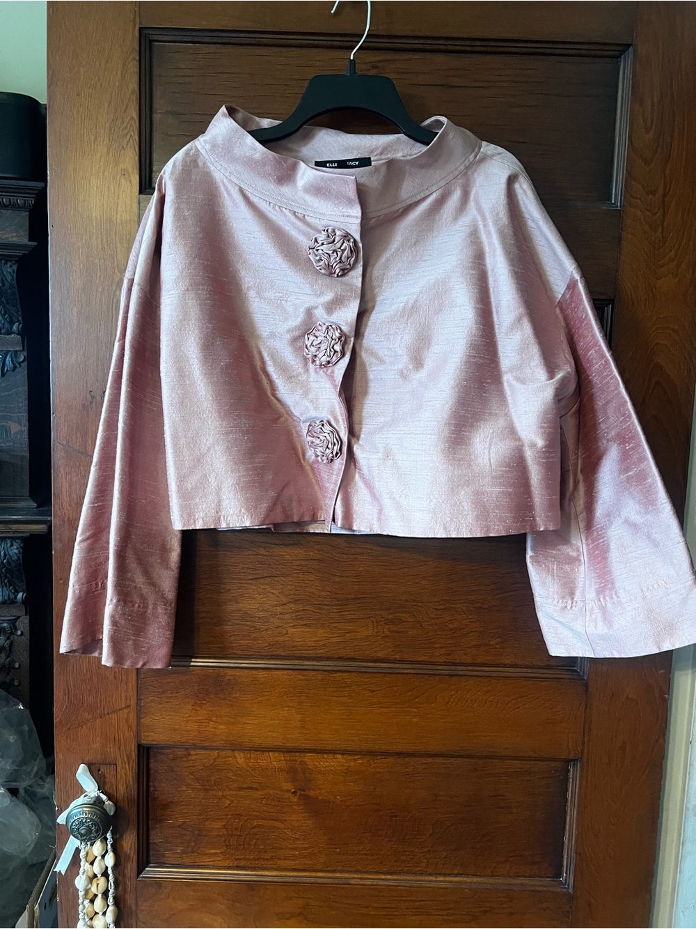 Ellen Tracy Rose Pink SilkTwo-Piece Skirt Set - Picture 2 of 16